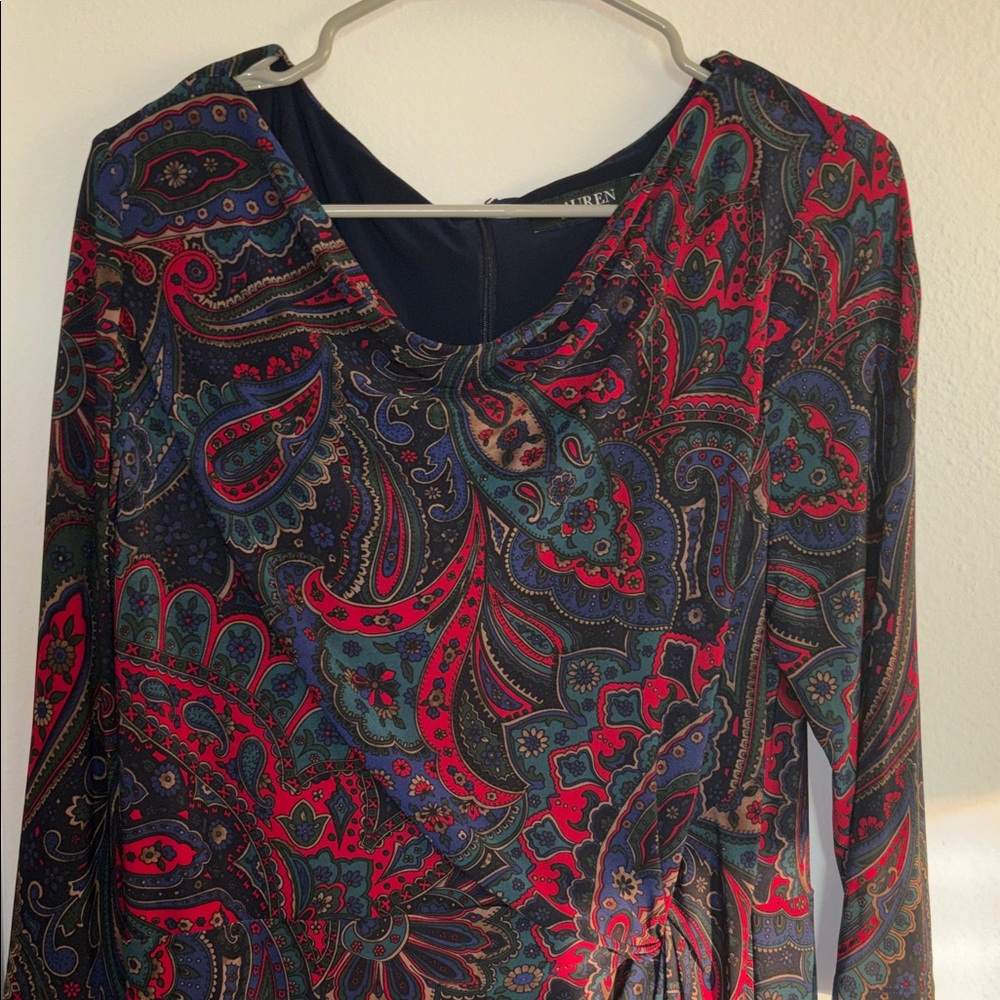 Paisley Long Sleeve Ralph Lauren Dress
